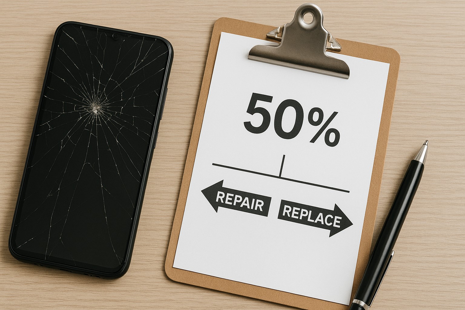 修理と買い替えの分岐点: 50%の法則